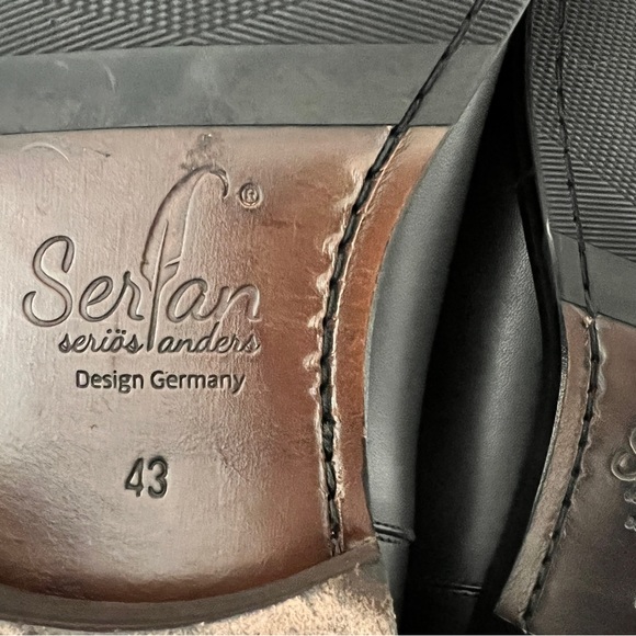 SERFAN CHELSEA Italian 43 Mens BOOT CALF LEATHER BLACK PURPLE US 10.5 in Box EUC - Picture 17 of 17